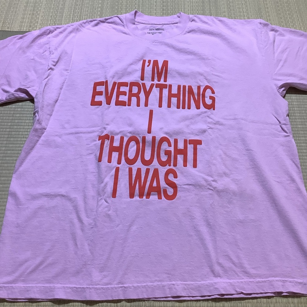 Justin Timberlake The Forget Tomorrow World Tour Pink Tee Shirt XL